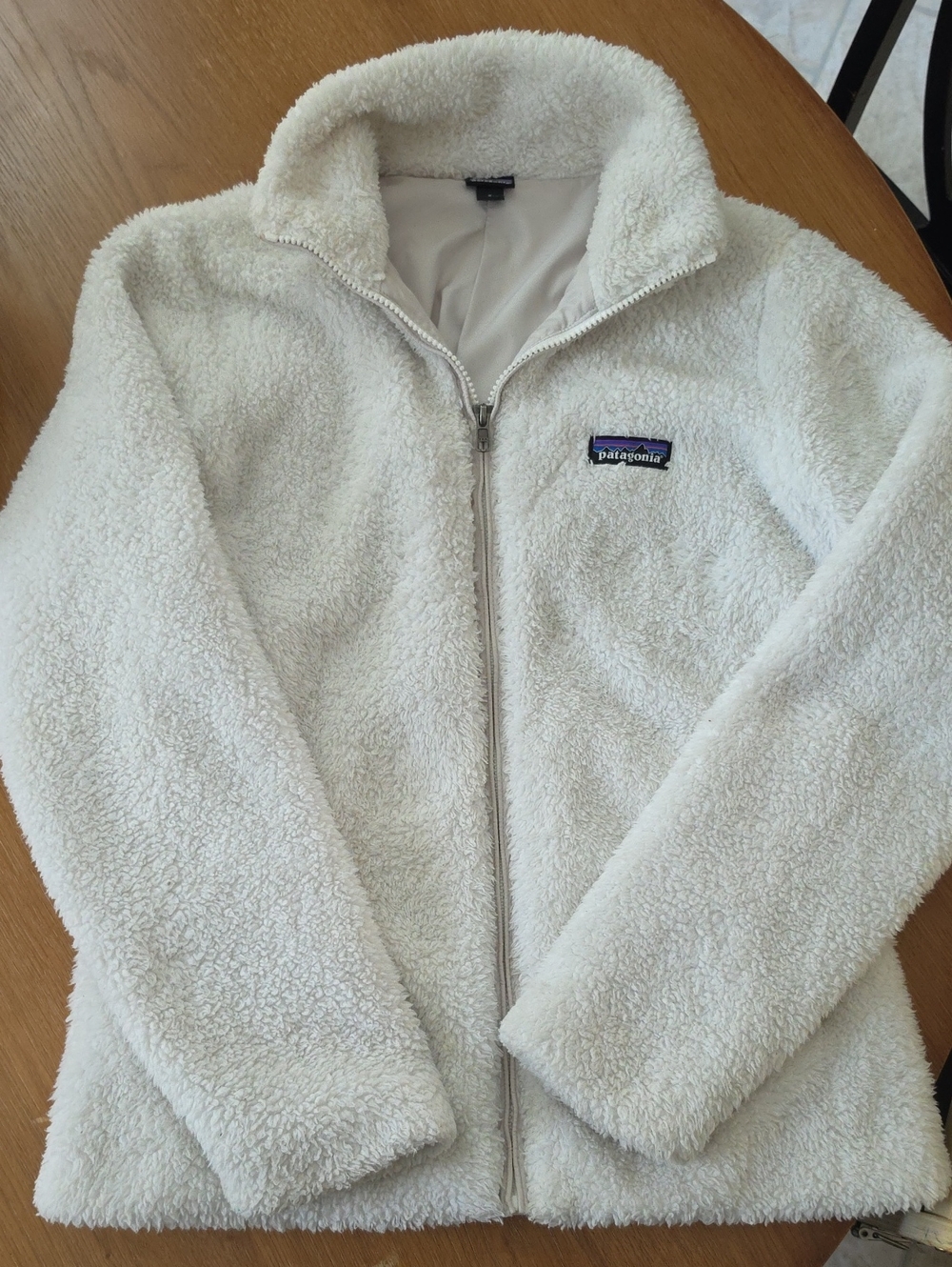 Patagonia Cream Full-Zip Sherpa Fleece Jacket
